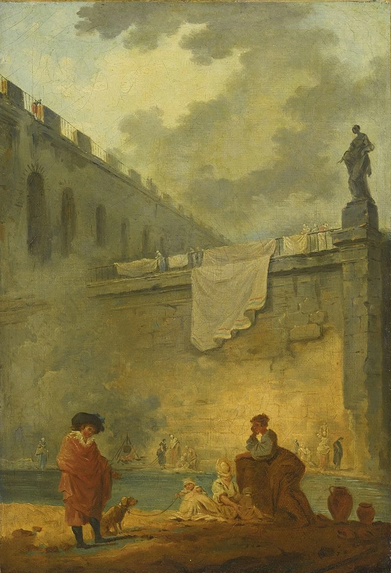 Figure in riva di fiume